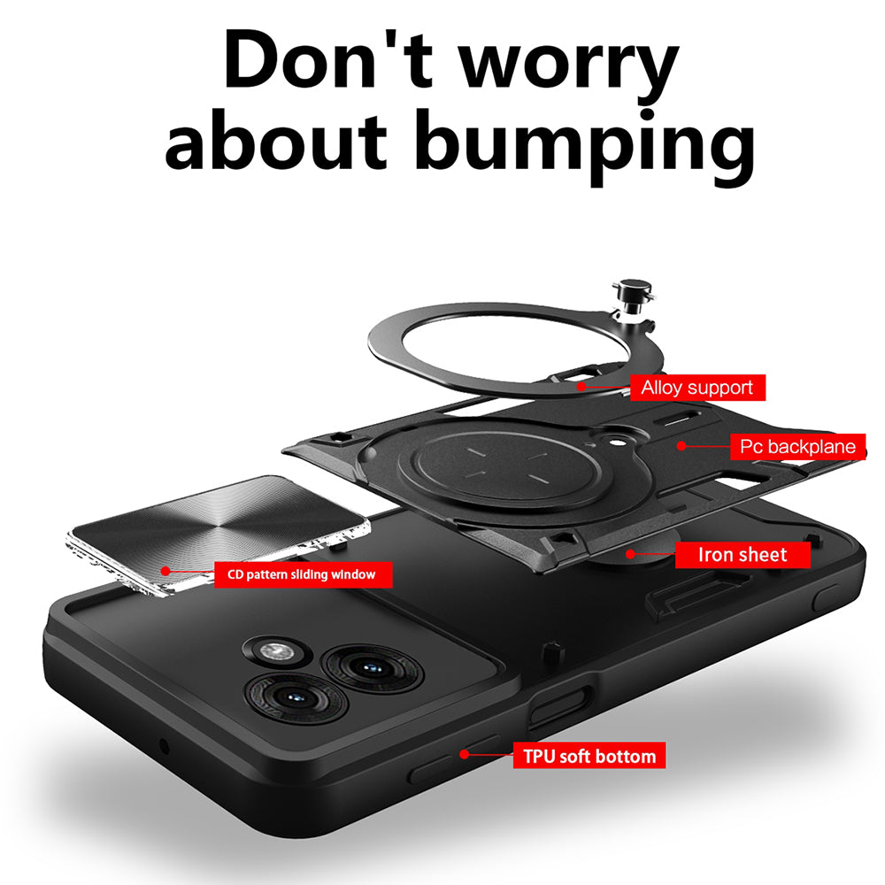 Hülle für Motorola Moto G55, Techsuit, CamGuard Pro, Schwarz