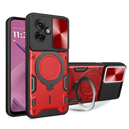 Hülle für Motorola Moto G55, Techsuit, CamGuard Pro, Rot