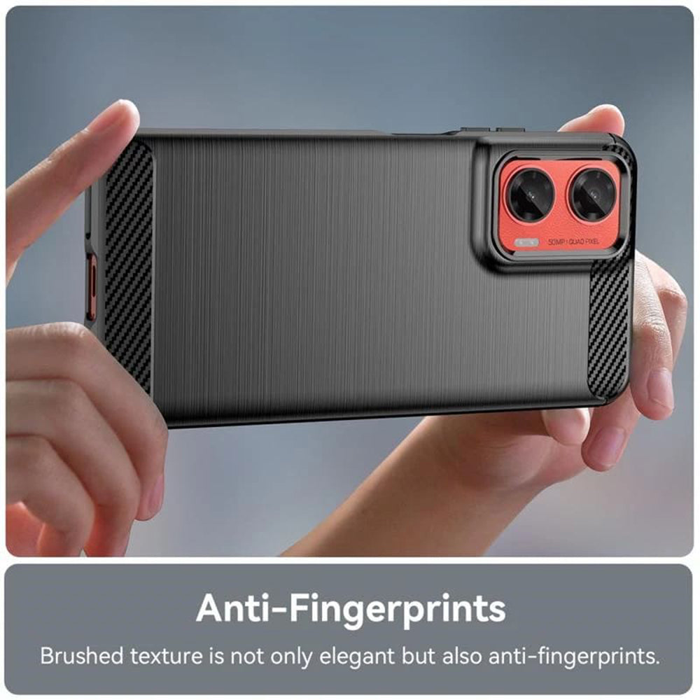 Coque pour Motorola Moto G55, Techsuit, Carbone, Noire
