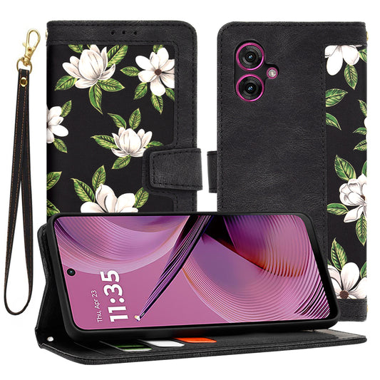 Hülle für Motorola Moto G55, Techsuit, FlipCraft, Schwarz