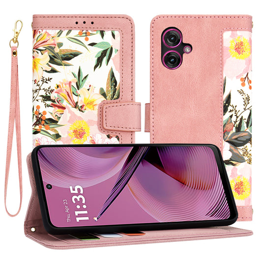Hülle für Motorola Moto G55, Techsuit, FlipCraft, Rosa