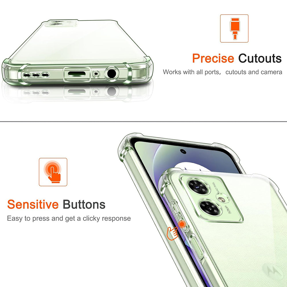 Case for Motorola Moto G55, Techsuit, Shockproof Clear, Transparent