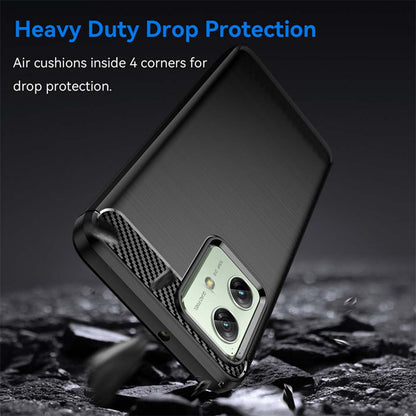 Coque pour Motorola Moto G64 / G54 Power Edition / G54, Techsuit, Carbone, Noire