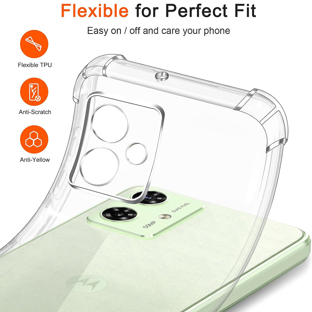 Case for Motorola Moto G64 / G54 Power Edition, Techsuit, Shockproof Clear, Transparent