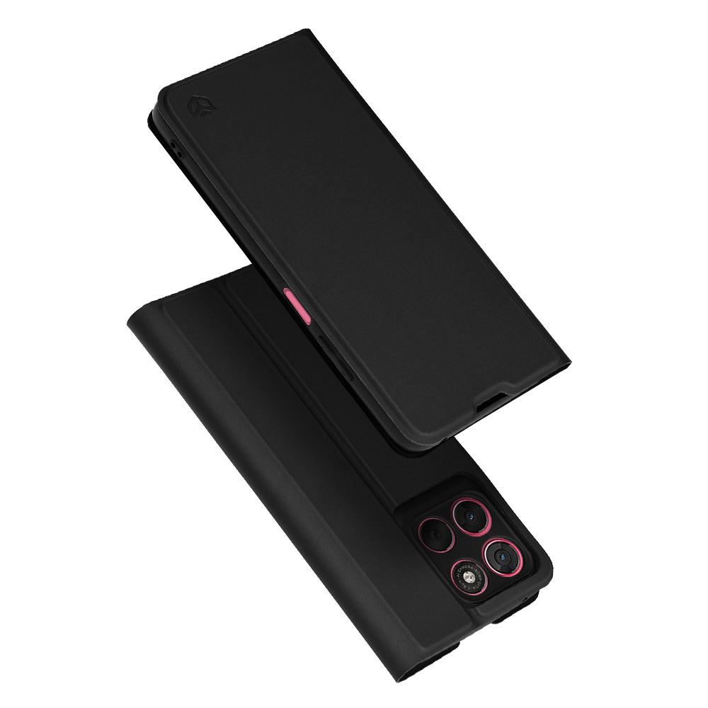 Hülle für Motorola Moto G67 Power / G57 Power, Techsuit, Magskin Book, Schwarz