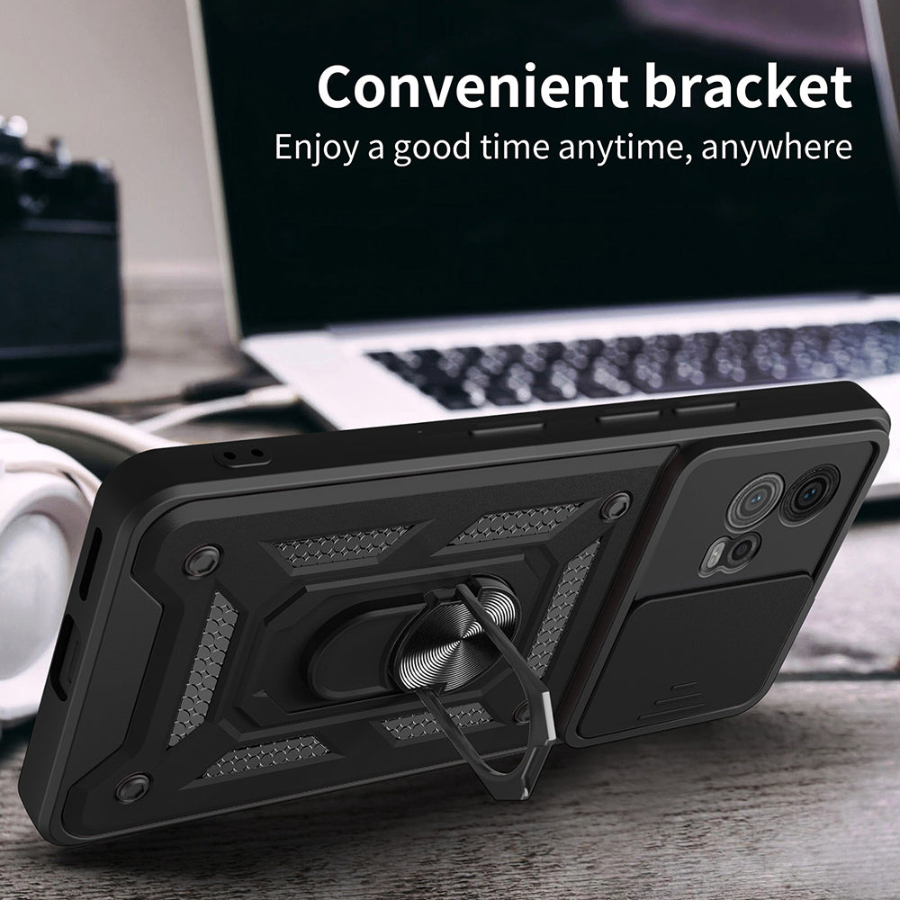 Coque pour Motorola Moto G72, Techsuit, CamShield, Noire