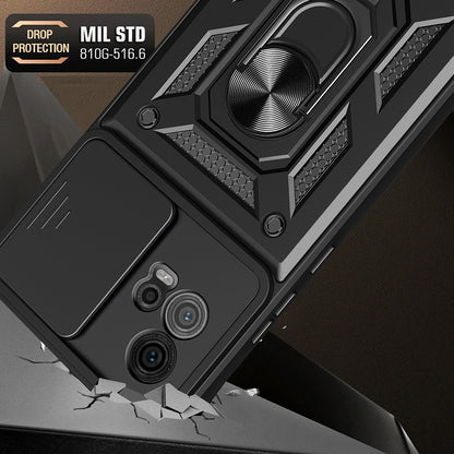 Coque pour Motorola Moto G72, Techsuit, CamShield, Noire