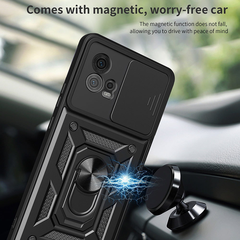 Coque pour Motorola Moto G72, Techsuit, CamShield, Noire