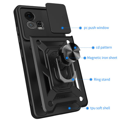 Coque pour Motorola Moto G72, Techsuit, CamShield, Noire