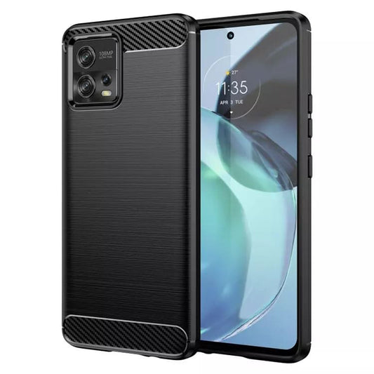 Hülle für Motorola Moto G72, Techsuit, Carbon, Schwarz