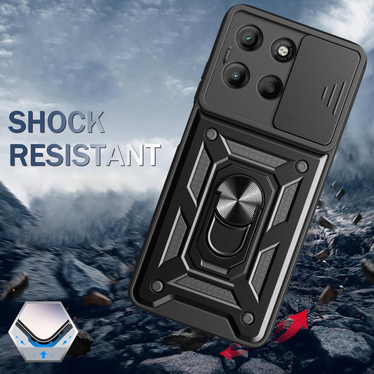 Étui pour Motorola Moto G77 / G67, Techsuit, CamShield, Noir