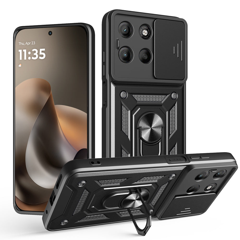 Étui pour Motorola Moto G77 / G67, Techsuit, CamShield, Noir