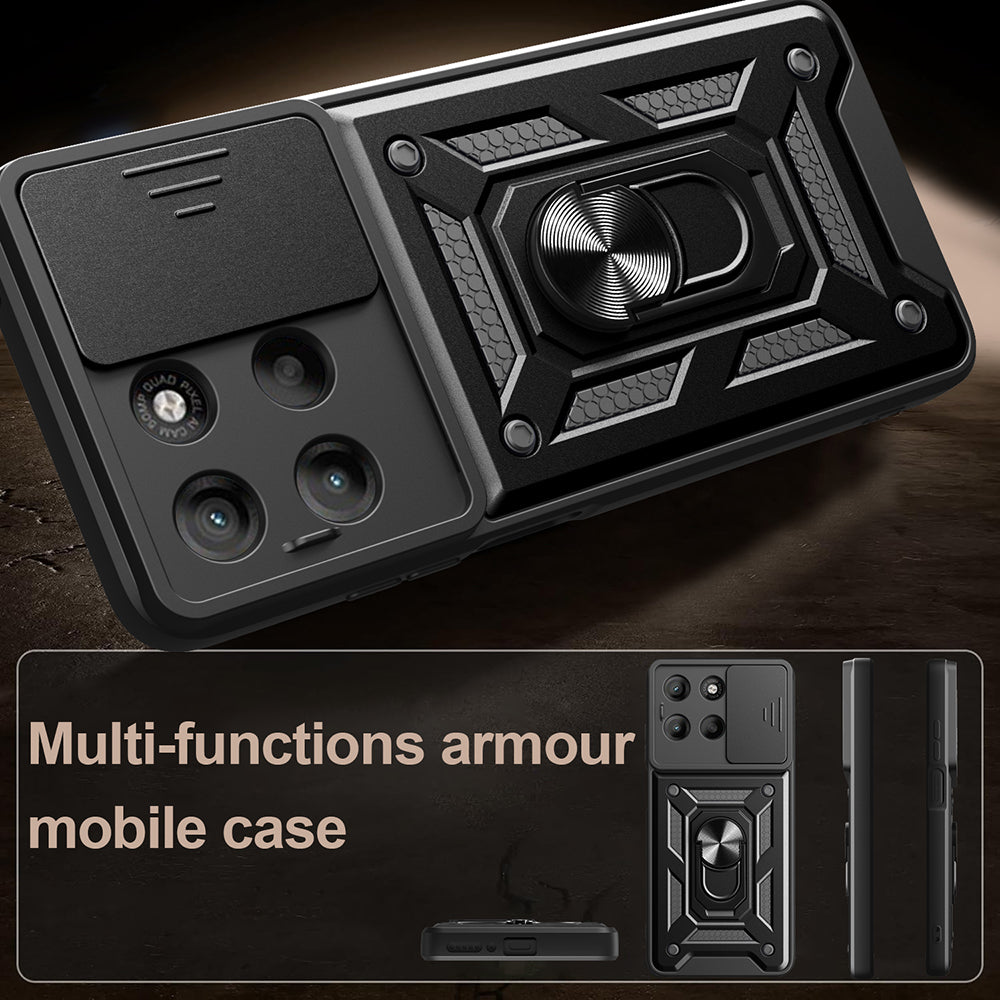 Étui pour Motorola Moto G77 / G67, Techsuit, CamShield, Noir