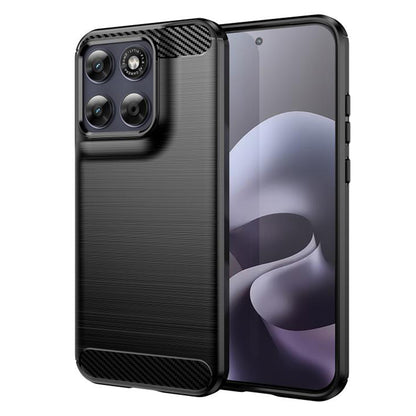 Hülle für Motorola Moto G77 / G67, Techsuit, Carbon, Schwarz