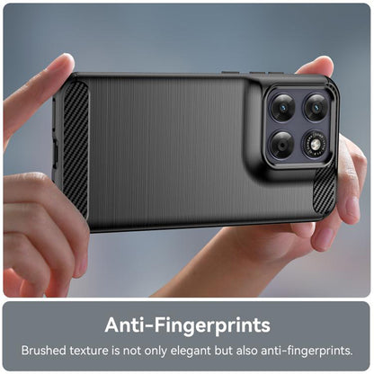 Hülle für Motorola Moto G77 / G67, Techsuit, Carbon, Schwarz