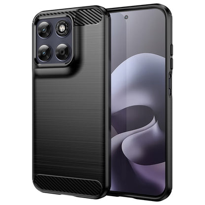 Coque pour Motorola Moto G87, Techsuit, Carbone, Noire
