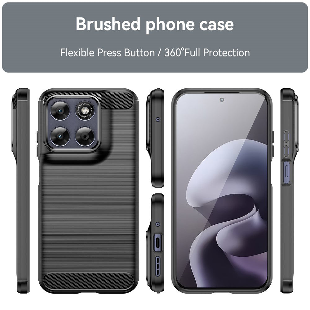 Coque pour Motorola Moto G87, Techsuit, Carbone, Noire