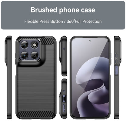 Coque pour Motorola Moto G87, Techsuit, Carbone, Noire