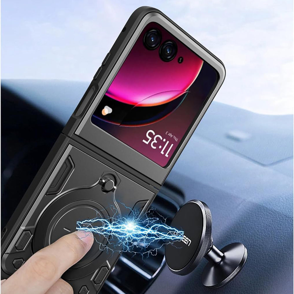 Hülle für Motorola Razr 50 Ultra, Techsuit, CamGuard Pro, Schwarz