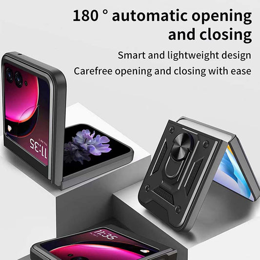 Coque pour Motorola Razr 60 / Razr 50, Techsuit, CamShield, Noire