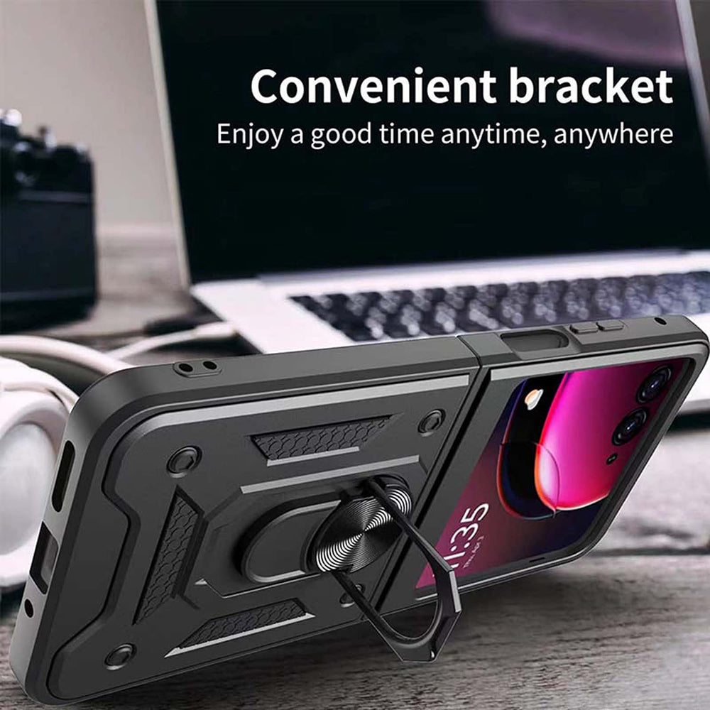 Coque pour Motorola Razr 60 / Razr 50, Techsuit, CamShield, Noire