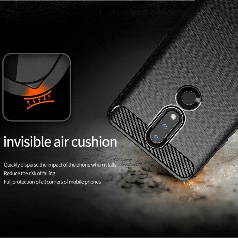 Coque pour Nokia 2.4, Techsuit, Carbone, Noire