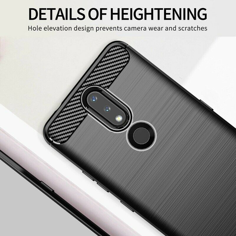 Coque pour Nokia 2.4, Techsuit, Carbone, Noire