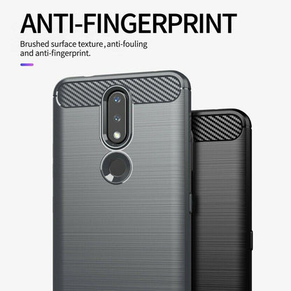 Coque pour Nokia 2.4, Techsuit, Carbone, Noire