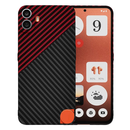 Coque pour Nothing CMF Phone 1, Techsuit, Carbonite FiberShell, Noir Rouge