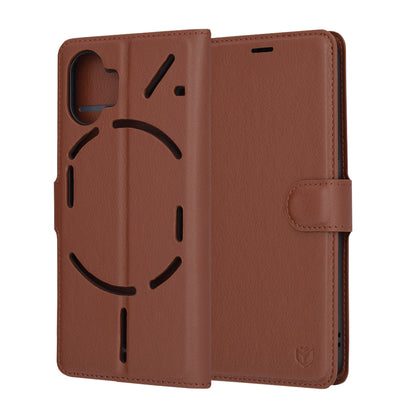 Coque pour Nothing Phone (2), Techsuit, Leather Folio, Marron