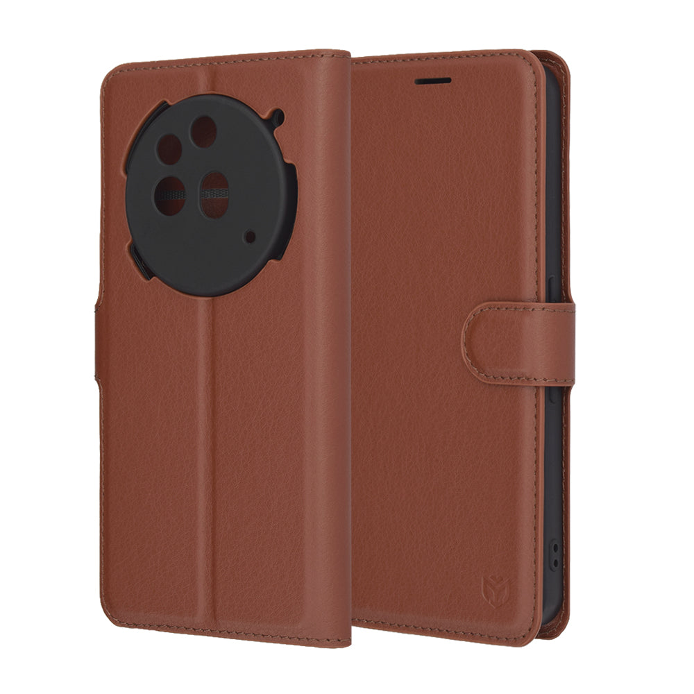 Coque pour Nothing Phone (3a) Pro, Techsuit, Leather Folio, Marron