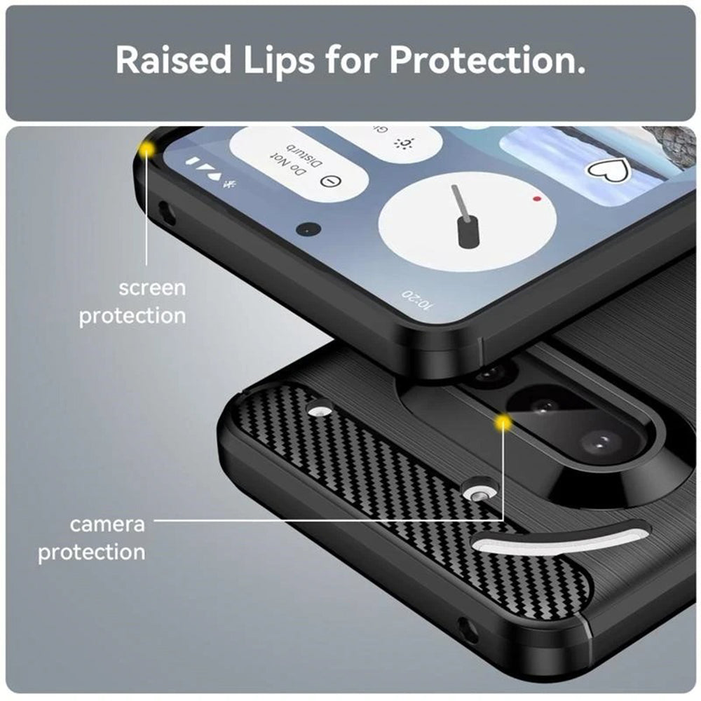 Coque pour Nothing Phone (3a), Techsuit, Carbone, Noire
