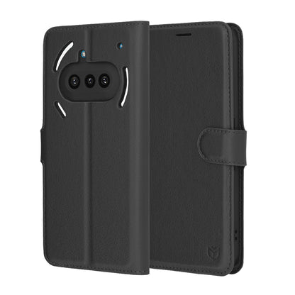 Case for Nothing Phone (3a), Techsuit, Leather Folio, Black