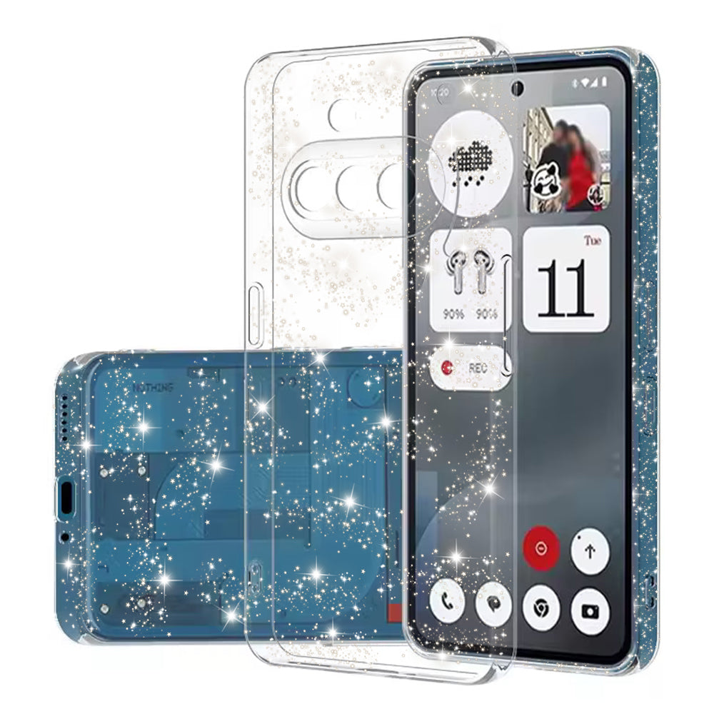 Hülle für Nothing Phone (3a), Techsuit, SparkleSkin, Transparent