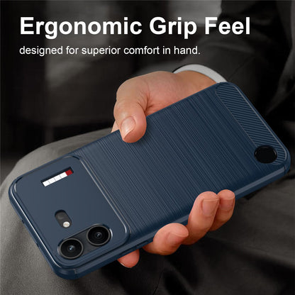Hülle für Nothing Phone (4b), Techsuit, Carbon, Blau