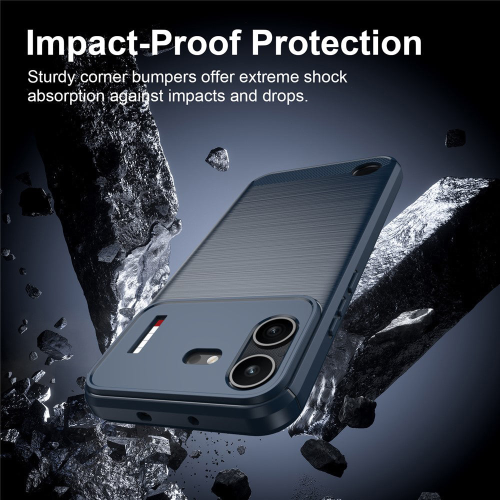 Hülle für Nothing Phone (4b), Techsuit, Carbon, Blau