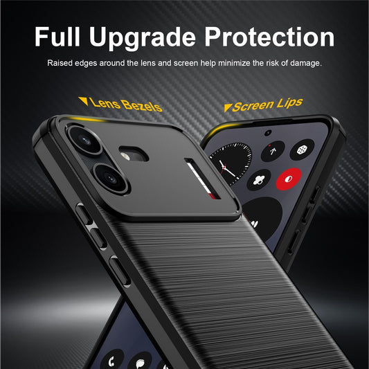 Hülle für Nothing Phone (4b), Techsuit, Carbon, Schwarz