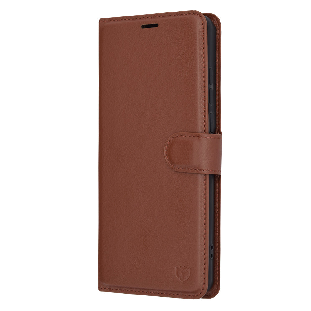 Coque pour OnePlus 12, Techsuit, Leather Folio, Marron