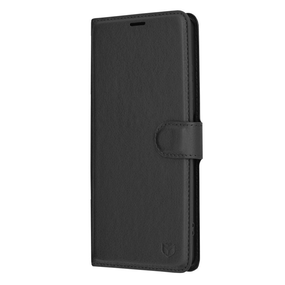 Case for OnePlus 12R, Techsuit, Leather Folio, Black