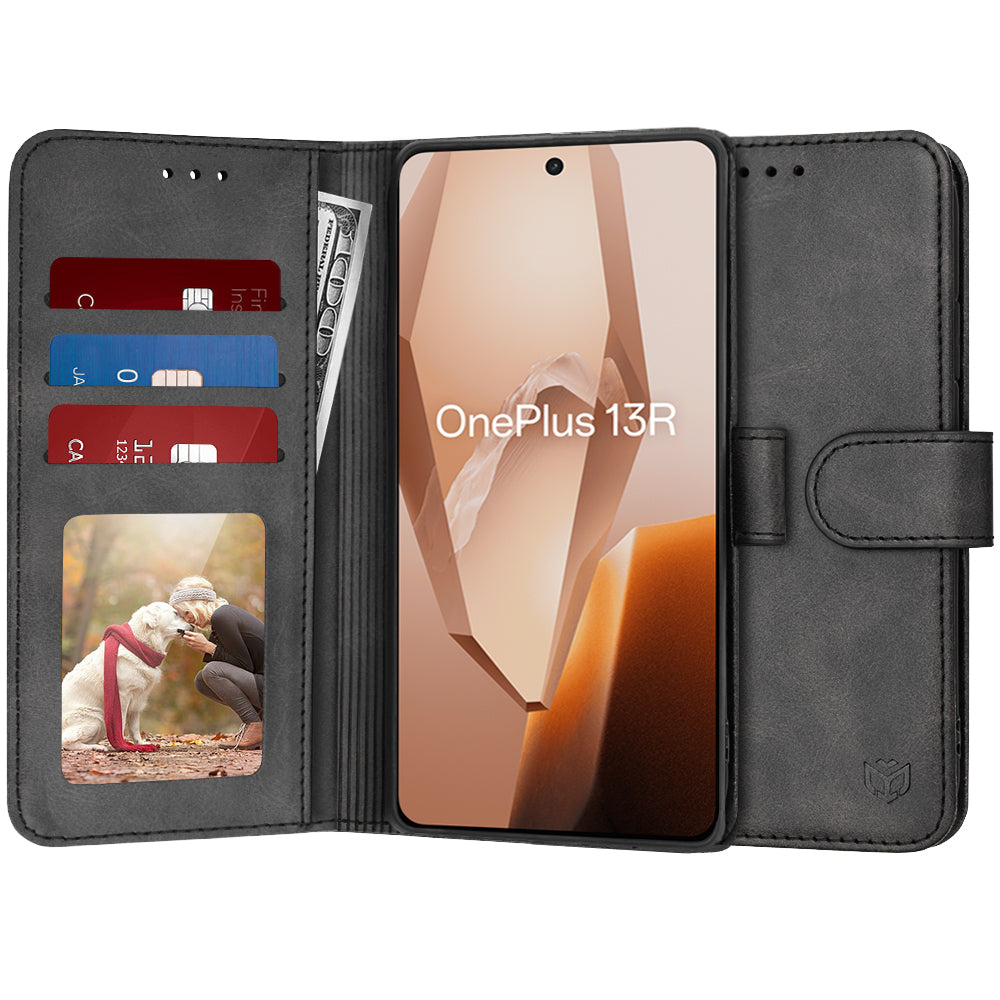Hülle für OnePlus 13R, Techsuit, Diary Book, Schwarz
