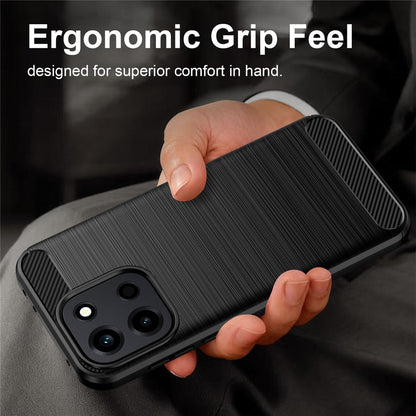Coque pour OnePlus Nord 6, Techsuit, Carbone, Noire