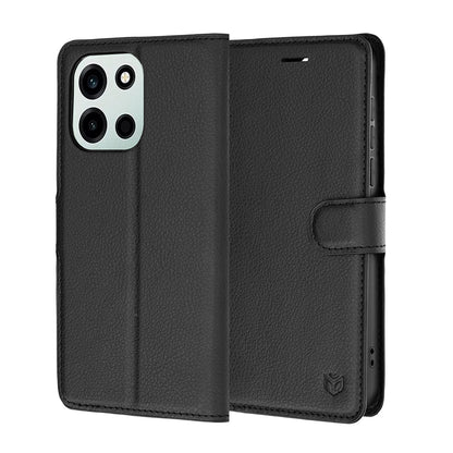 Coque pour OnePlus Nord 6, Techsuit, Leather Folio, Noire