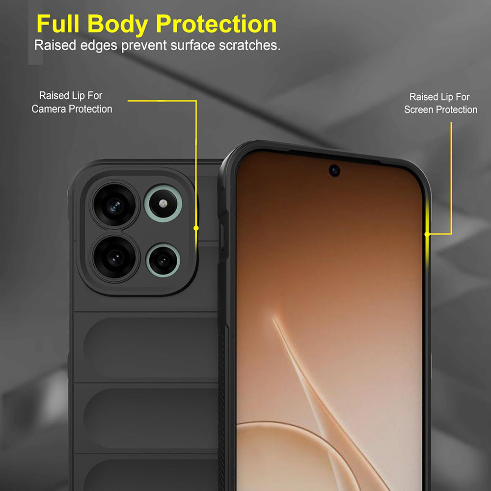 Hülle für OnePlus Nord 6, Techsuit, Magic Shield, Schwarz