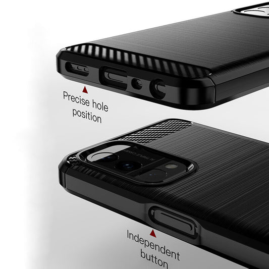 Hülle für OnePlus Nord N200 5G / Oppo A74 5G / A54 5G, Techsuit, Carbon, Schwarz