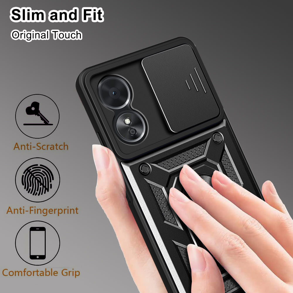 Coque pour Oppo A58 5G / A78 5G, Techsuit, CamShield, Noire