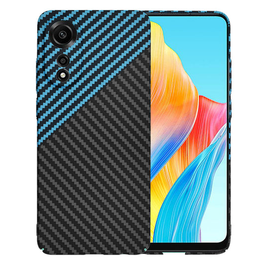 Coque pour Oppo A78 4G, Techsuit, Carbonite FiberShell, Noir Bleu