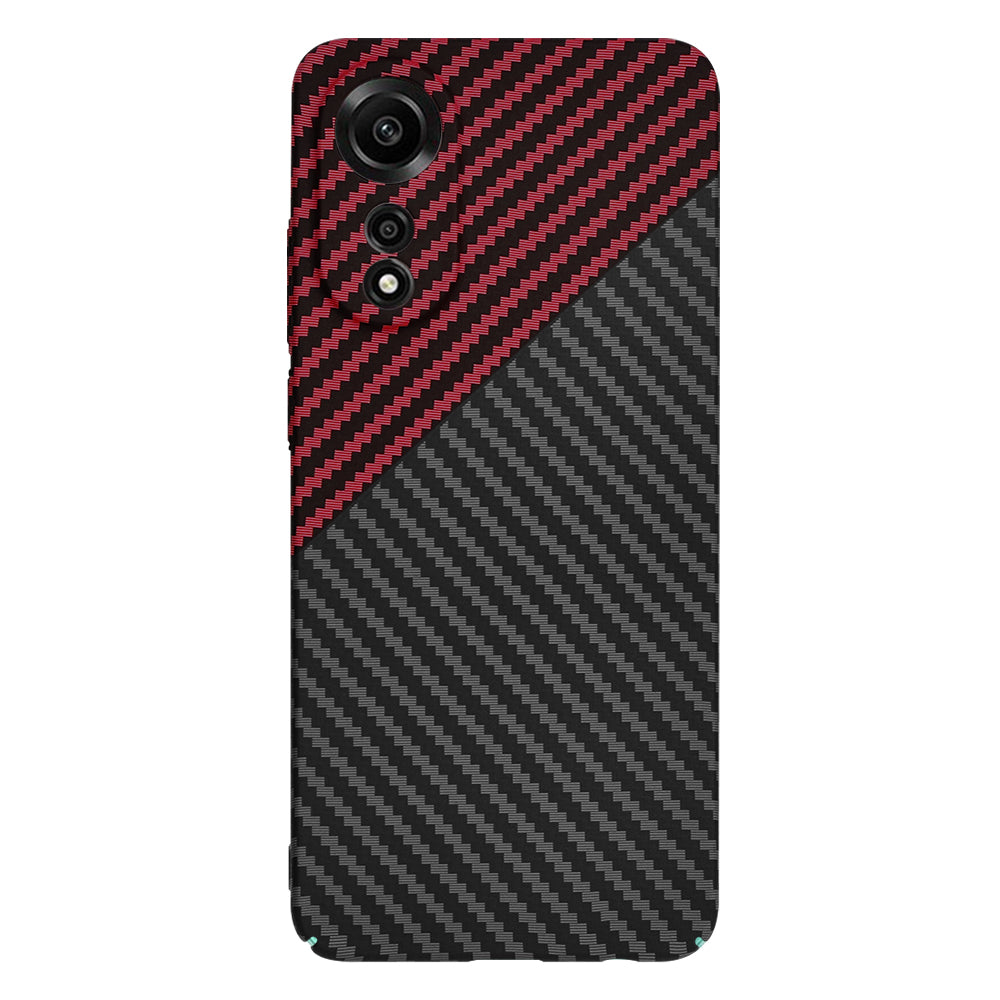 Coque pour Oppo A78 4G, Techsuit, Carbonite FiberShell, Noir Rouge