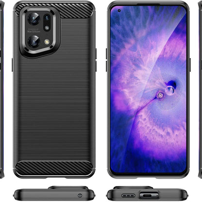 Étui pour Oppo Find X5 Pro, Techsuit, Carbone, Noir