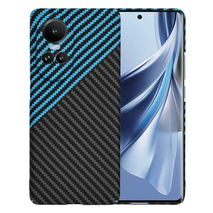 Hülle für Oppo Reno10 / Reno10 Pro, Techsuit, Carbonite FiberShell, Schwarz Blau