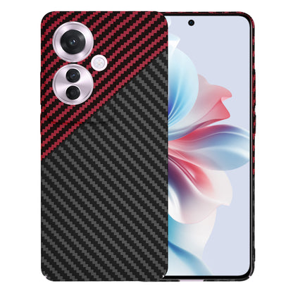 Hülle für Oppo Reno11 F, Techsuit, Carbonite FiberShell, Schwarz Rot